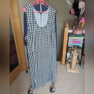 ⚡Ellos Black and White Checkered Midi Dress 34/36 4x